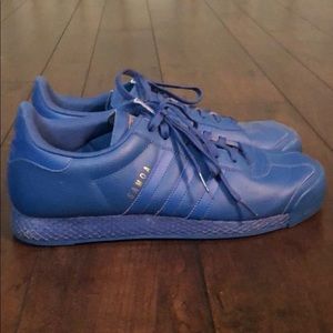 Men’s Blue Leather Adidas Samoa Sneakers